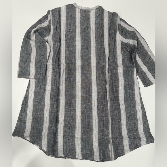 Jess Brown Striped Linen Atelier Tunic In Grey Size 1 NEW - Picture 4 of 4